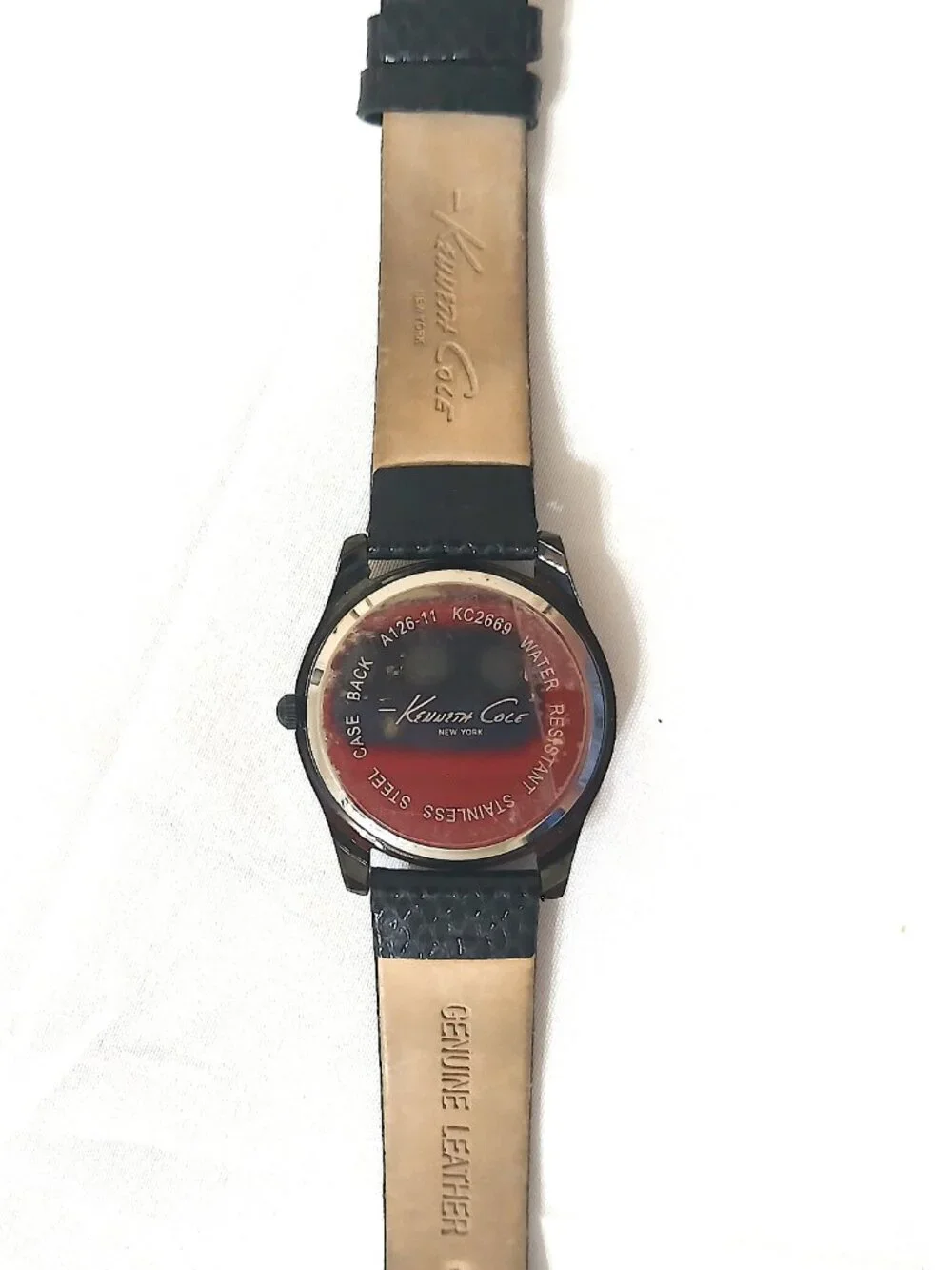 Kenneth Cole New York KC2669 Watch 35mm Faceted Crystal Leather Untested